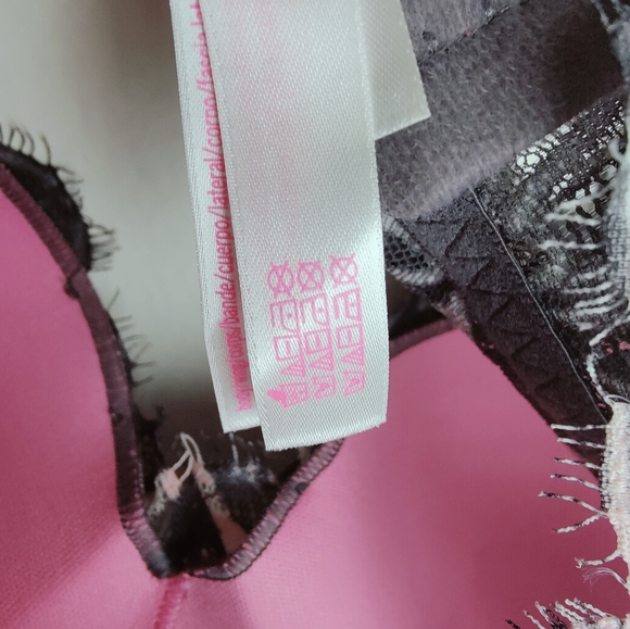Victoria's Secret PINK Eyelash Lace Date Push Up Bralette, Sz S - Picture 10 of 15